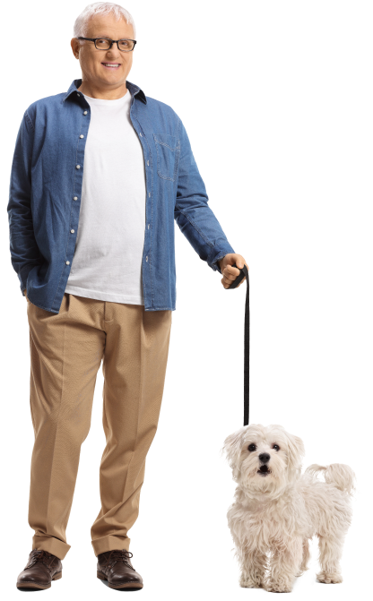 Mann mit einem Hund